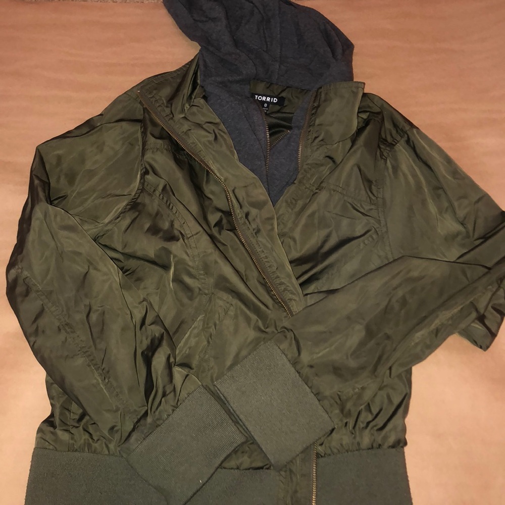 Torrid Army Green Bomber Jacket